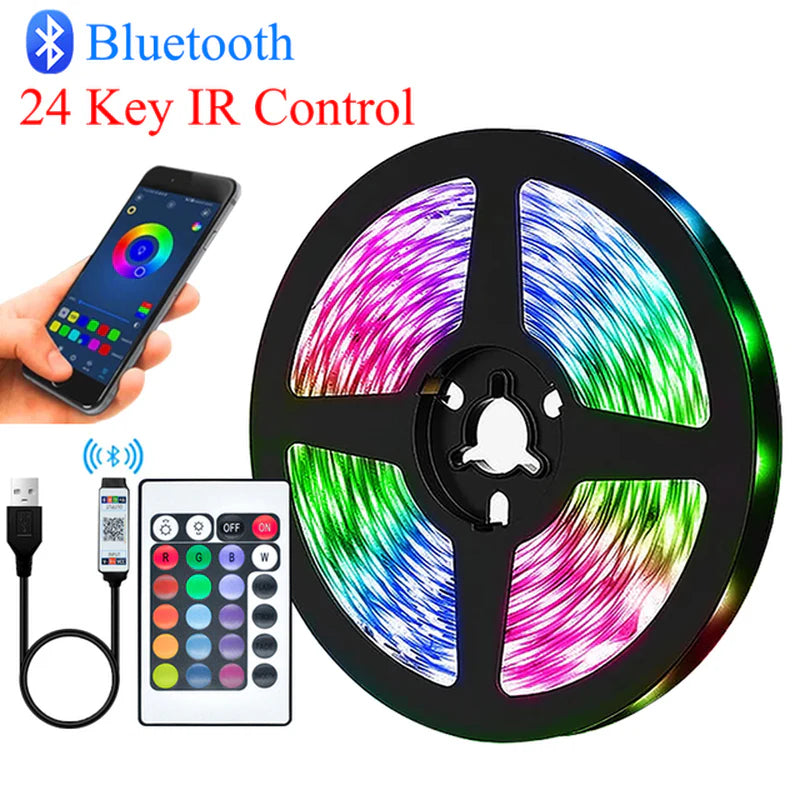10M 20M LED Strip Lights RGB 5050/RGBIC WS2812B Infrared Bluetooth Ontroller TV Backlight Room Luces Luminous Decorate Fita Lamp