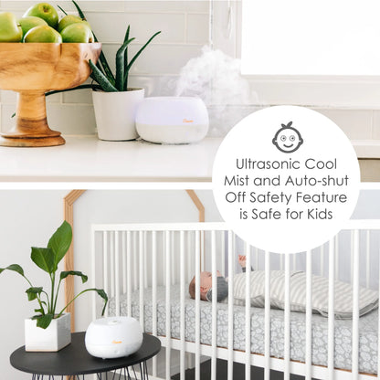Crane Personal Ultrasonic Cool Mist Tabletop Humidifier 0.2-Gallon for Rooms 160 Sq. Ft. White
