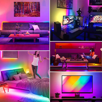10M 20M LED Strip Lights RGB 5050/RGBIC WS2812B Infrared Bluetooth Ontroller TV Backlight Room Luces Luminous Decorate Fita Lamp